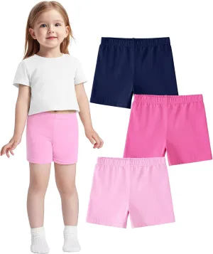 3 Pack Baby Girls Bike Shorts Toddler Girl Athletic Dance Short Soft Cotton Summer Clothes Size 18M-5T