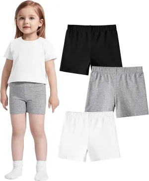 3 Pack Baby Girls Bike Shorts Toddler Girl Athletic Dance Short Soft Cotton Summer Clothes Size 18M-5T