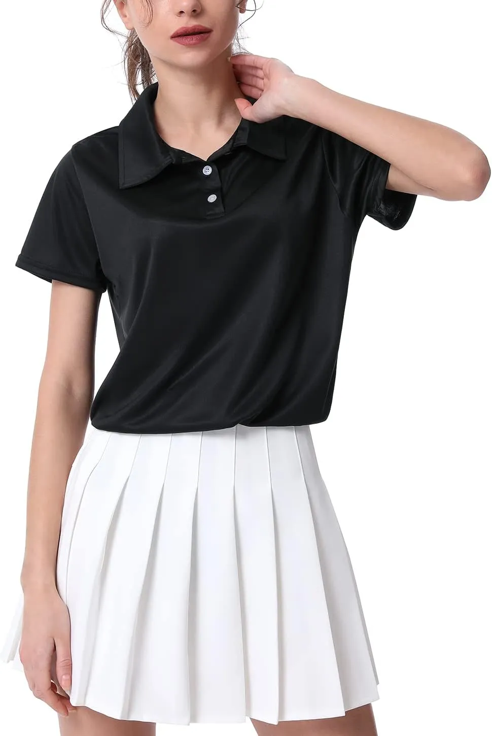 3-Pack Women's Short-Sleeve Sport Polo Shirts Quick Dry Moisture-Wicking Activewear Polos Tops for Work