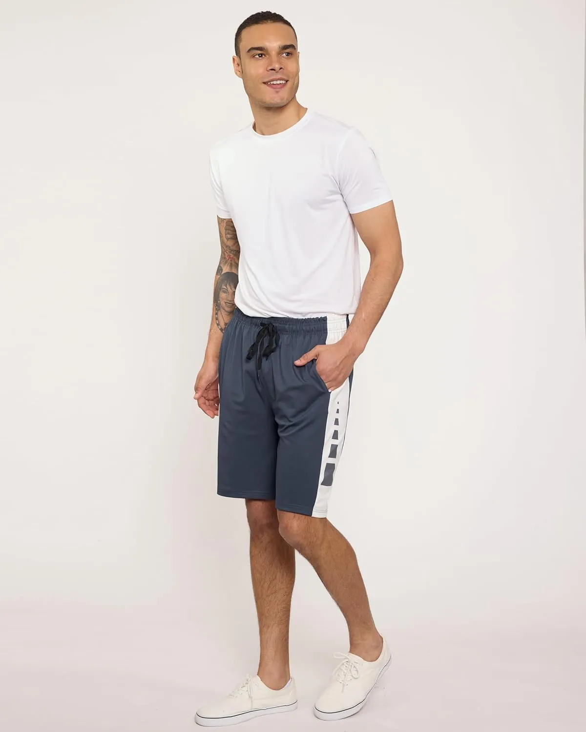 5 Pack Men's Active Quick Dry Fit Shorts - Athletic Running Gym Workout Casual Shorts with Pockets Bulk