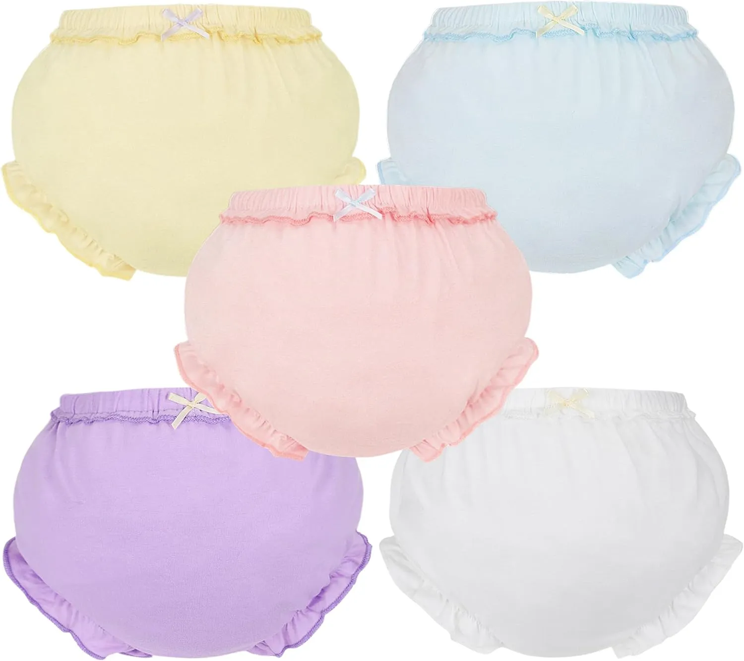 5 Pcs Baby Bloomers Diaper Cover for Toddler Girls Soft Cotton Shorts Toddler Undies