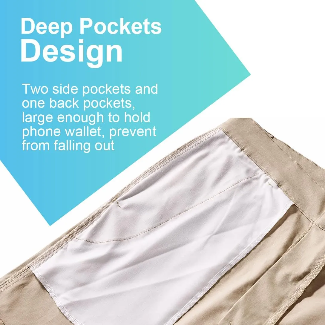 AIMPACT Mens Chino Shorts Slim-fit 5.5" Flat Front Stretch Casual Short Shorts