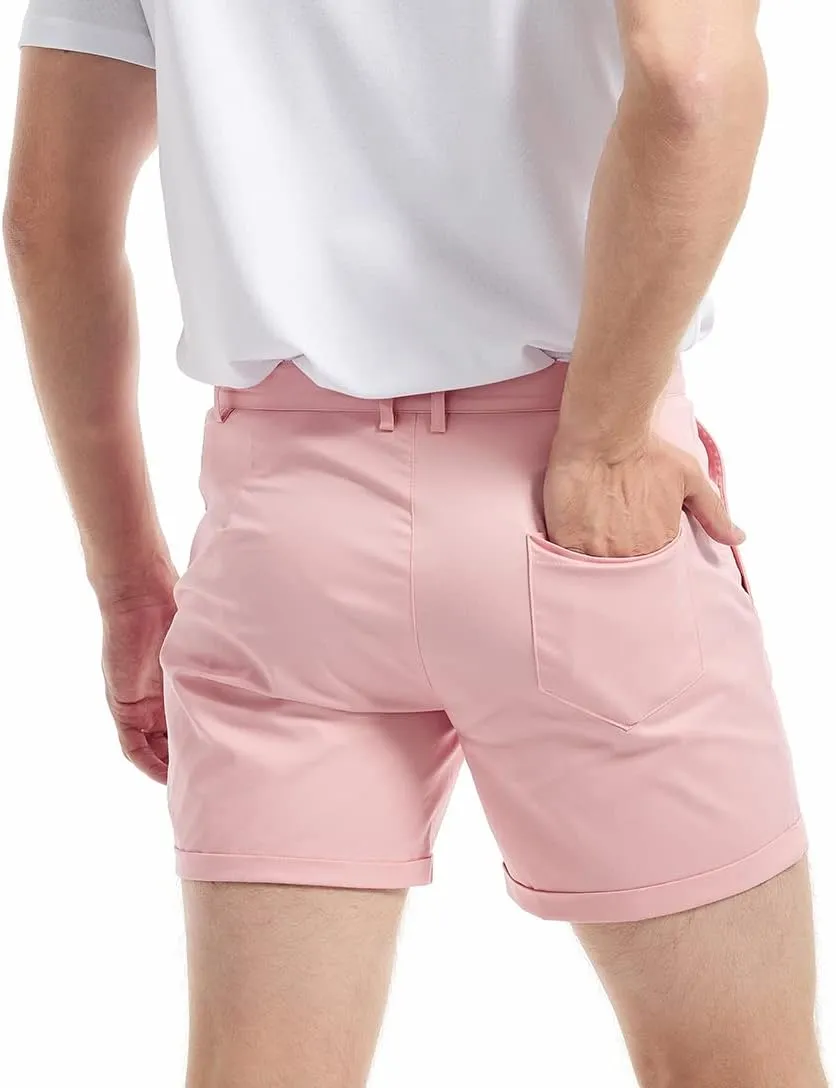 AIMPACT Mens Chino Shorts Slim-fit 5.5" Flat Front Stretch Casual Short Shorts