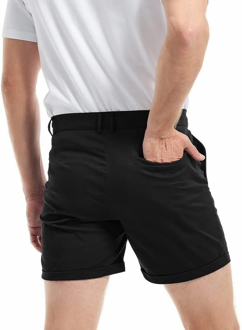 AIMPACT Mens Chino Shorts Slim-fit 5.5" Flat Front Stretch Casual Short Shorts