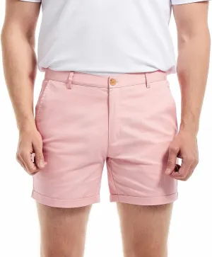 AIMPACT Mens Chino Shorts Slim-fit 5.5" Flat Front Stretch Casual Short Shorts