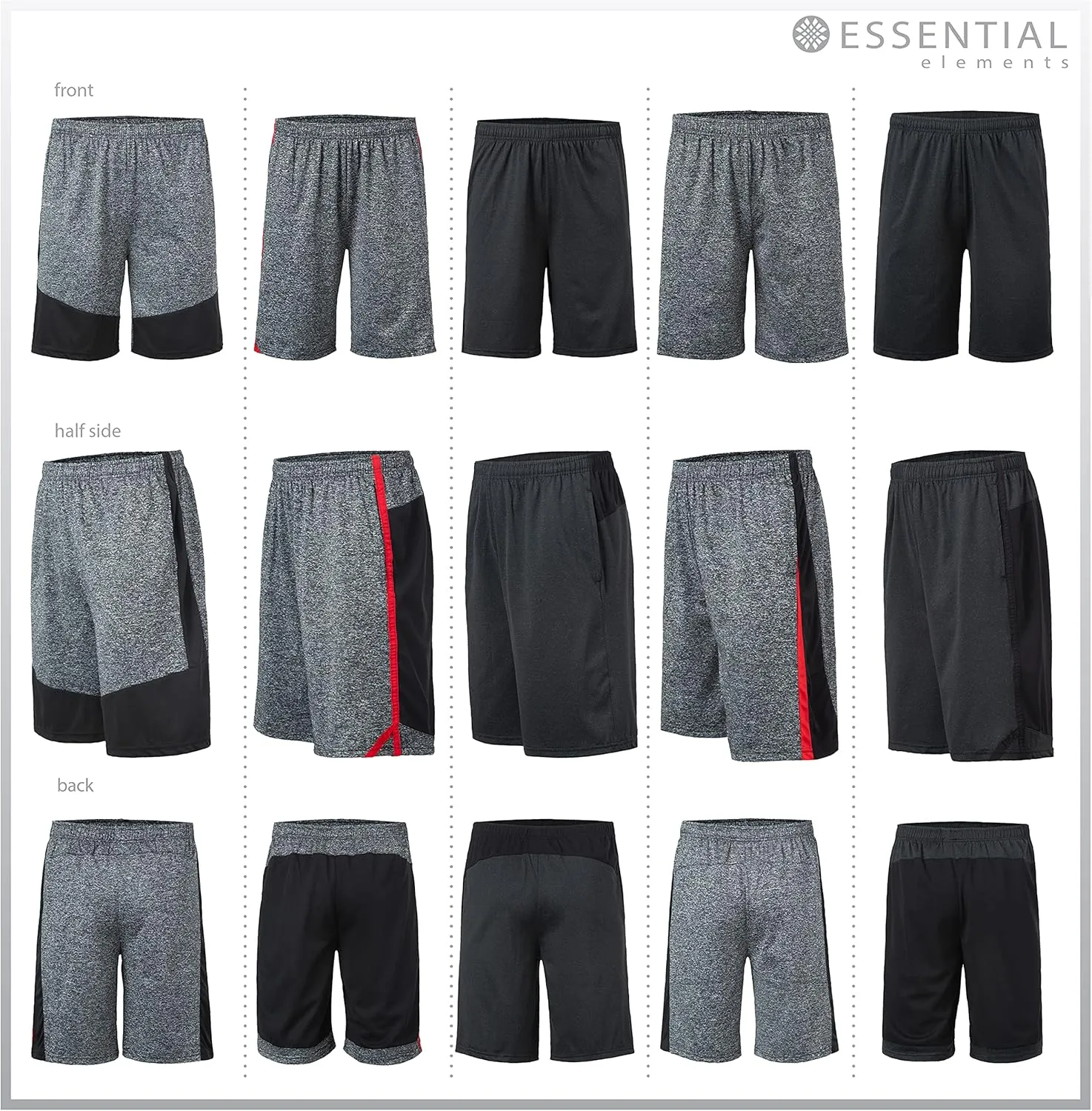 Athletic Shorts for Men - 5 Pack Pack Men's Activewear Quick Dry Basketball Shorts - Workout, Gym, Running