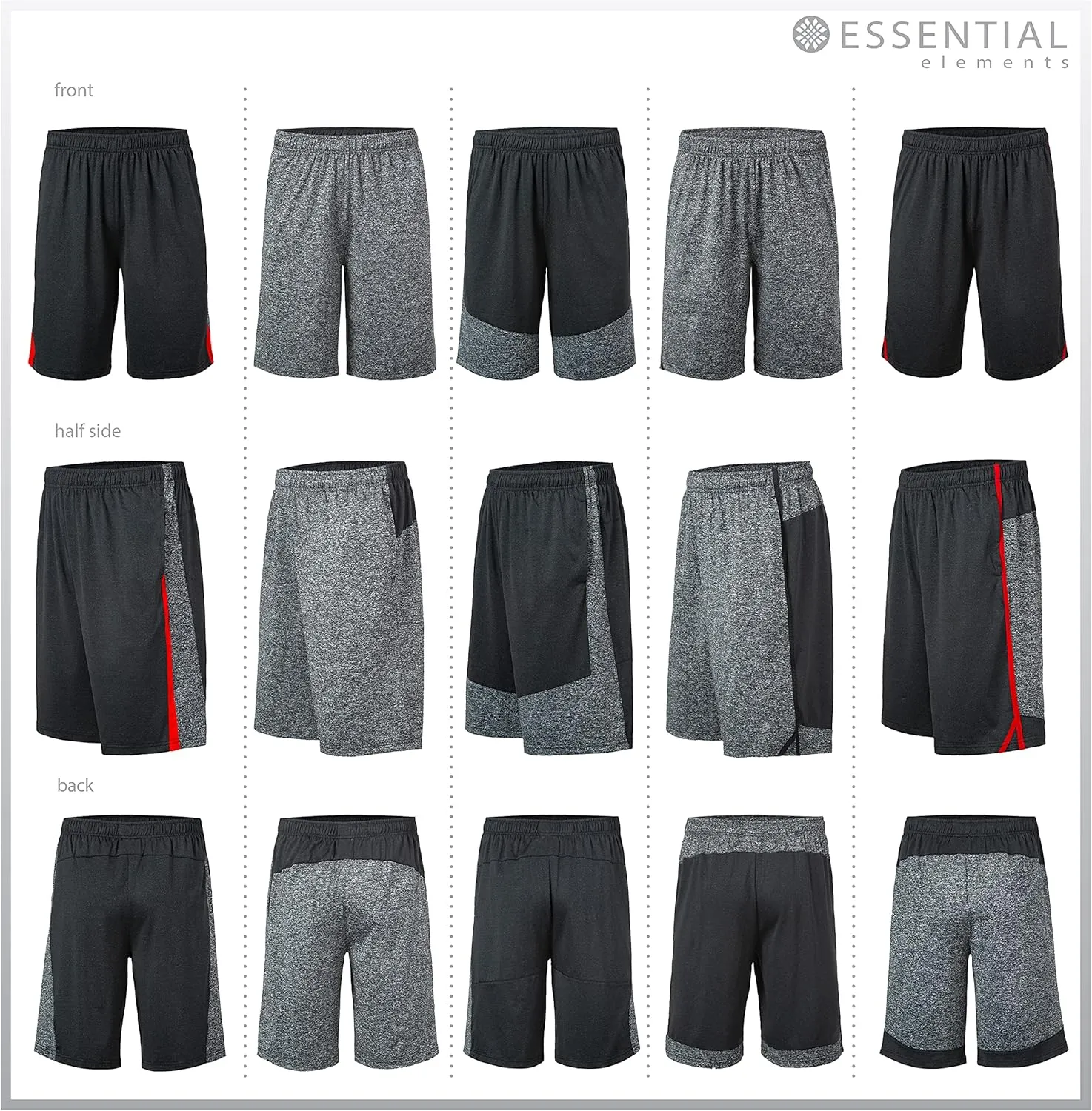 Athletic Shorts for Men - 5 Pack Pack Men's Activewear Quick Dry Basketball Shorts - Workout, Gym, Running