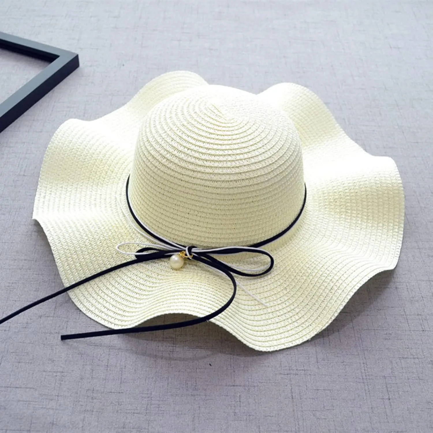Beach Hats for Women, Wide Brim Sun Hat Foldable Summer Floppy Hat Summer Outdoor Sunshade Beach Hats for Women