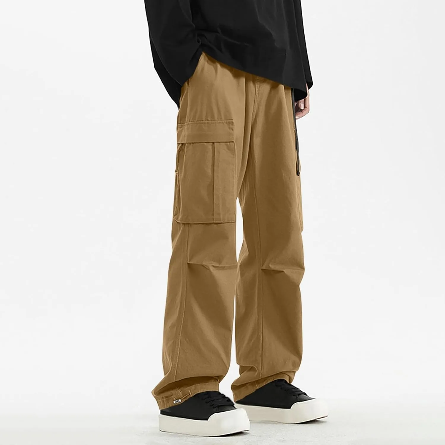 Big and Tall Straight Leg Jogger Sweatpants for Men Baggy Elastic Waist Drawstring Cargo Pant Casual Workout Trousers