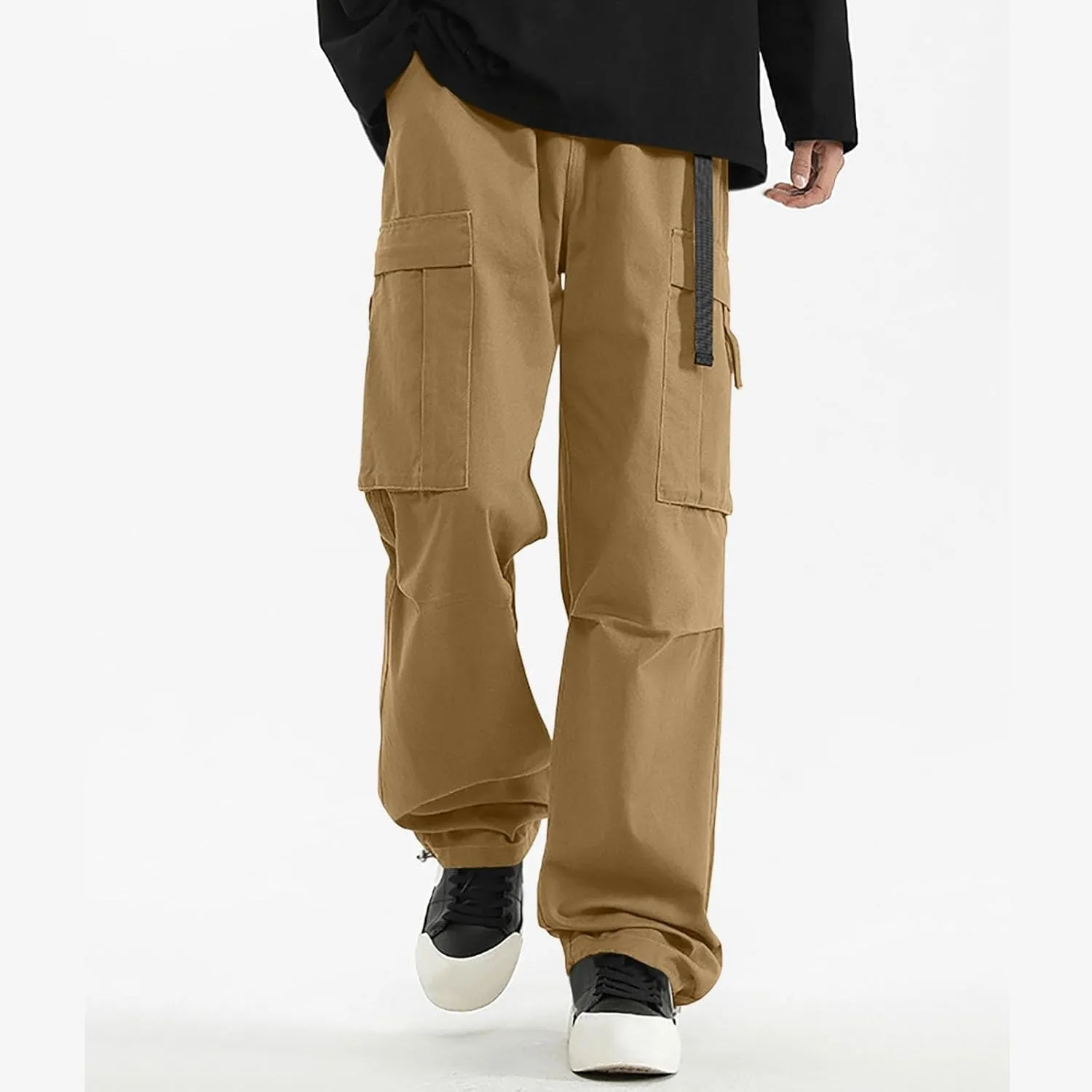 Big and Tall Straight Leg Jogger Sweatpants for Men Baggy Elastic Waist Drawstring Cargo Pant Casual Workout Trousers