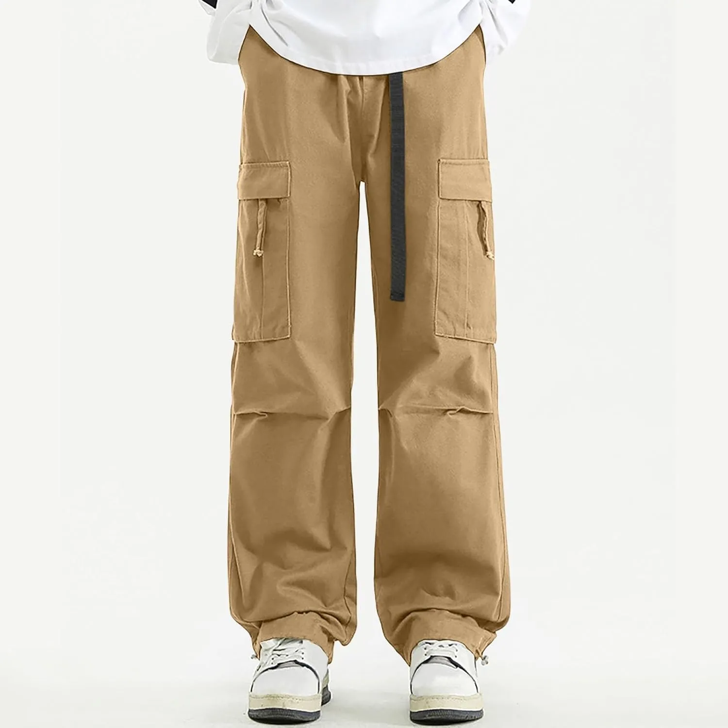 Big and Tall Straight Leg Jogger Sweatpants for Men Baggy Elastic Waist Drawstring Cargo Pant Casual Workout Trousers