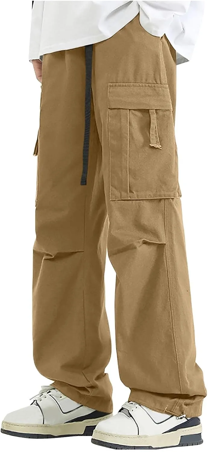 Big and Tall Straight Leg Jogger Sweatpants for Men Baggy Elastic Waist Drawstring Cargo Pant Casual Workout Trousers