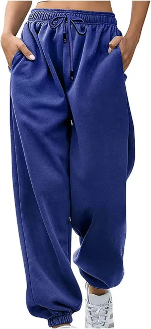 Bottom Sweatpants for Women 2025 Casual High Waisted Pockets Joggers Sport Workout Active Baggy Lounge Trousers