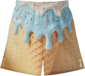 Boys Athletic Shorts Basketball Shorts Melting Ice Cream Teens Hiking Gym Shorts with Pocket for Outdoor Activity 7-15 Y