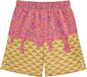 Boys Athletic Shorts Basketball Shorts Melting Ice Cream Teens Hiking Gym Shorts with Pocket for Outdoor Activity 7-15 Y