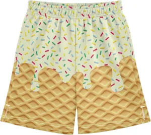 Boys Athletic Shorts Basketball Shorts Melting Ice Cream Teens Hiking Gym Shorts with Pocket for Outdoor Activity 7-15 Y