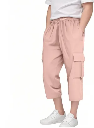 Boys' Cargo Shorts Khaki Pants for Boys School Uniform Athletic Shorts Kids Quick Dry Hiking Cargo Pants Sweatpants