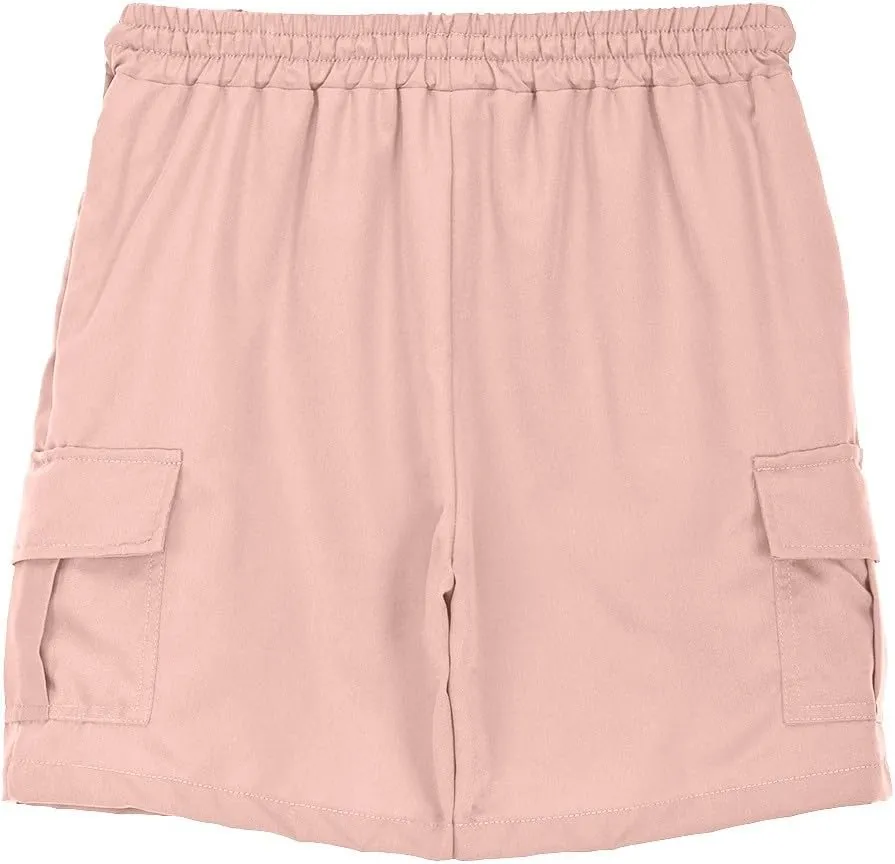 Boys' Pull on Cargo Shorts School Uniform Khaki Athletic Shorts for Boys Quick Dry Cargo Hiking Pants Baggy Sweatpants