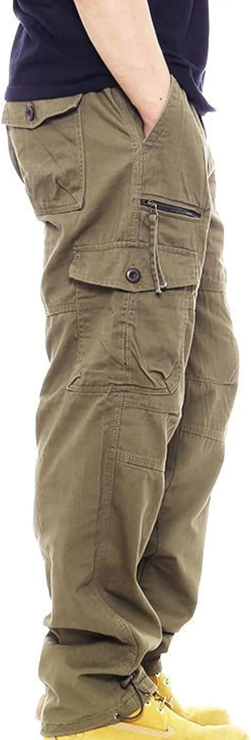 Cargo Pants for Men Relaxed Fit Hiking Work Pants Workout Joggers with Multi Pockets Ripstop Flex Camo Tactical Pants