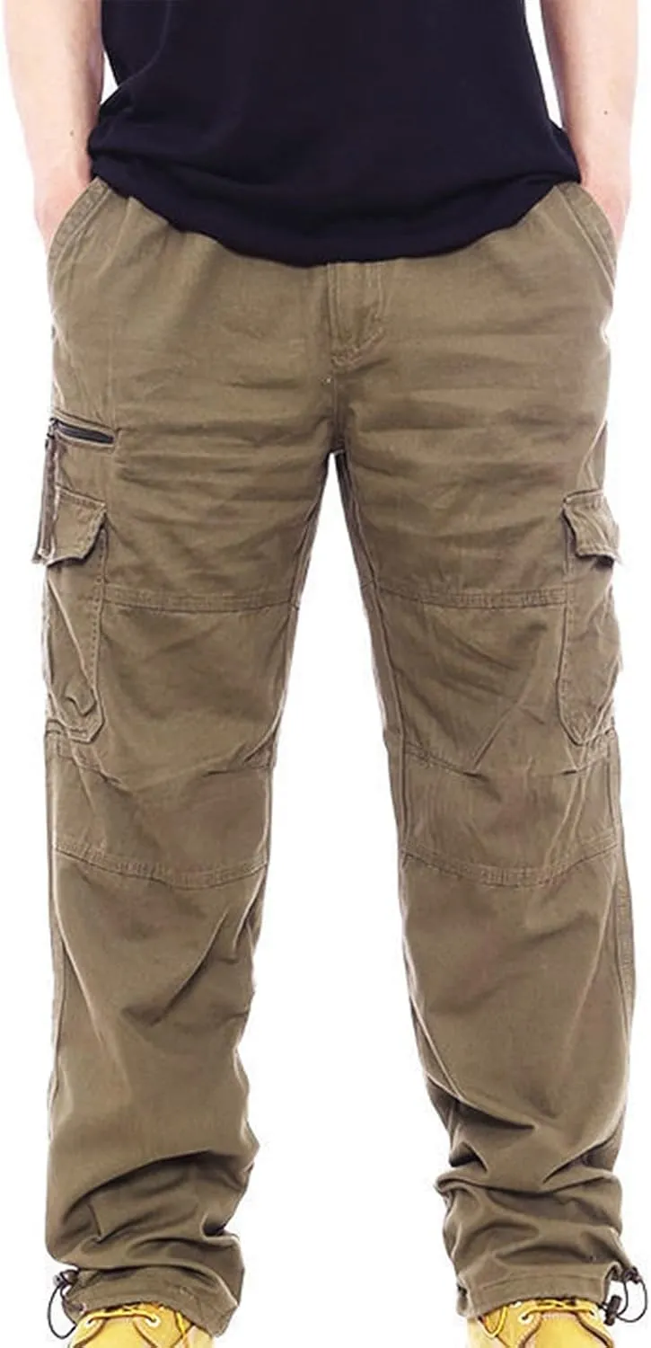 Cargo Pants for Men Relaxed Fit Hiking Work Pants Workout Joggers with Multi Pockets Ripstop Flex Camo Tactical Pants