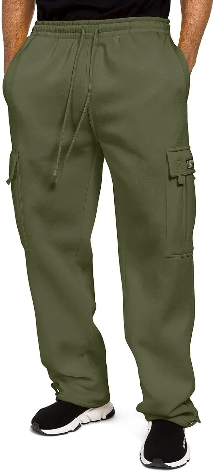 Cargo Pants for Men Sports Hat Multi Woven Pocket Foot Rope Solid Pants Street Cargo Tie Mens Cargo Drawstring