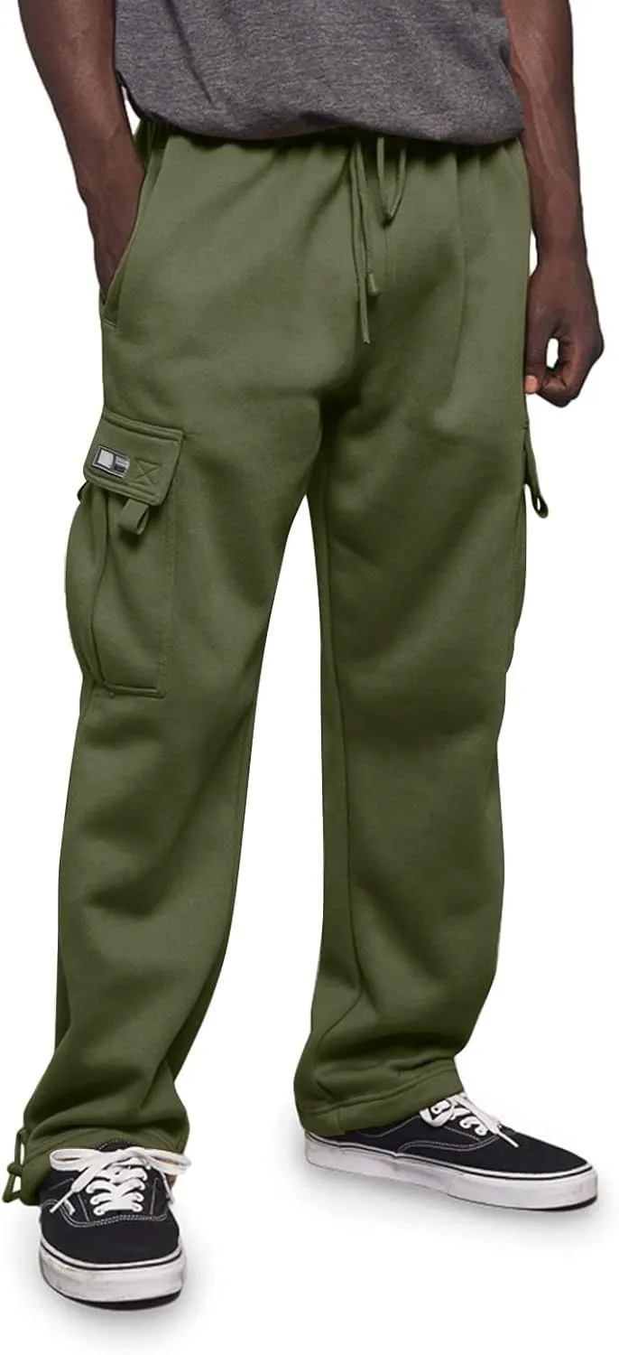 Cargo Pants for Men Sports Hat Multi Woven Pocket Foot Rope Solid Pants Street Cargo Tie Mens Cargo Drawstring