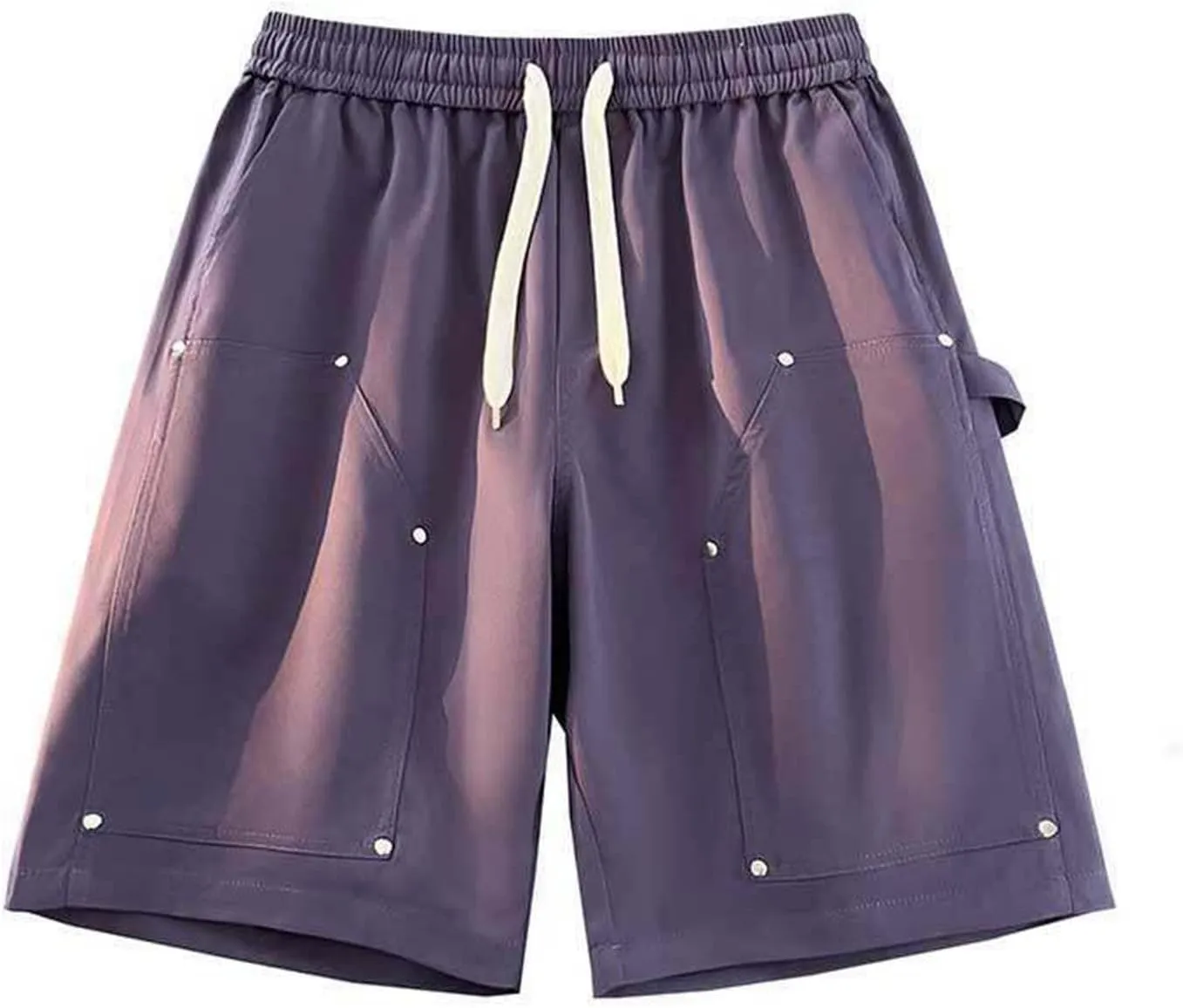 Cargo Shorts for Men Relaxed Fit Elastic Drawstring Shorts Summer Beach Fashion Athletic Outfits with Pockets