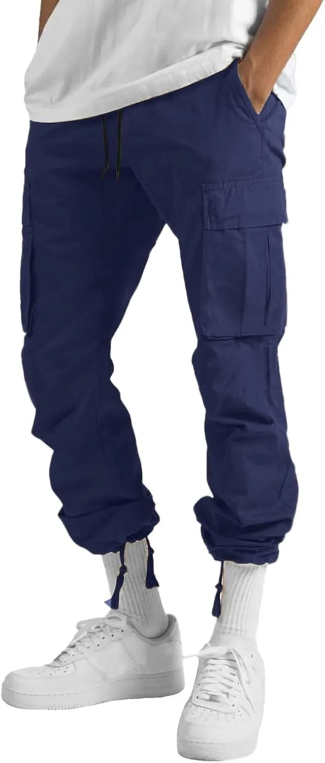 Cargo Sweatpants for Men Big and Tall Wild Cargo Pants White Cargo Athletic Long Pants Fashion Casual Jogger Trouser