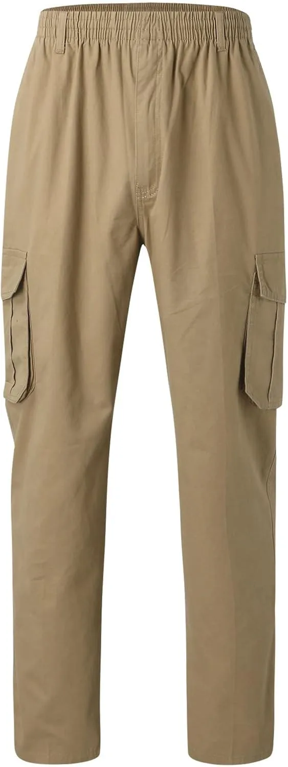 Cargo Trousers for Men Relaxed Fit Cargo Pants Men's Heavyweight Cargo Fleece Sweatpants Stretch Elastic Waist Jogger