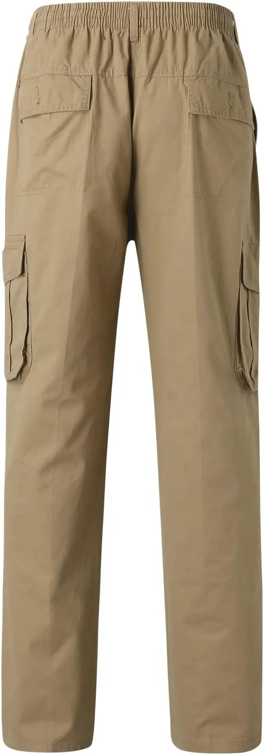 Cargo Trousers for Men Relaxed Fit Cargo Pants Men's Heavyweight Cargo Fleece Sweatpants Stretch Elastic Waist Jogger