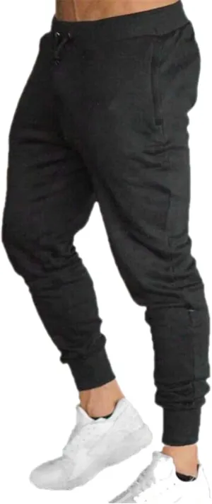Casual Sweatpants for Men Mens Casual Hip Hop Pants Solid Color Track Cuff Workout Pants with Lightweight Sweatpants