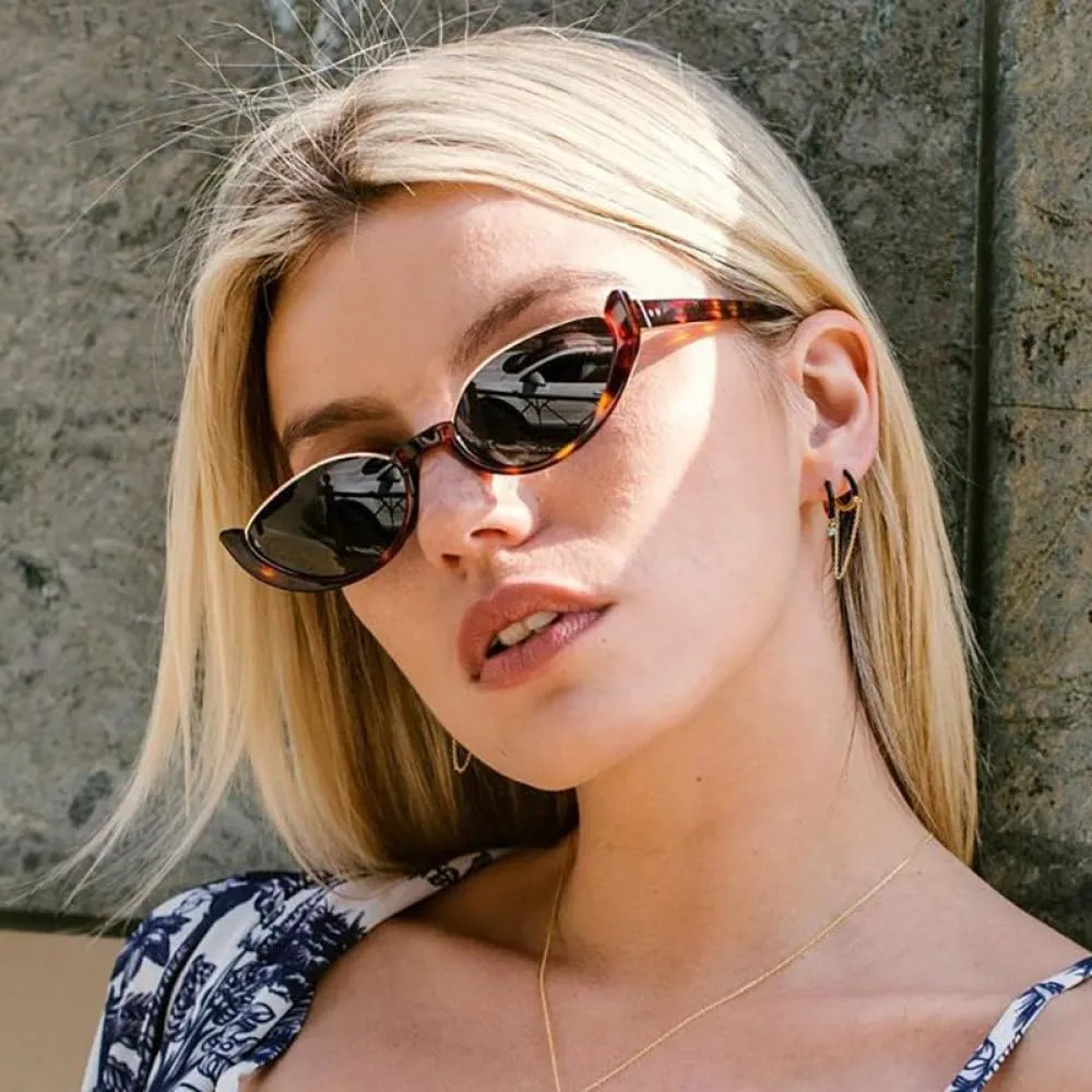 Cat Eye Sunglasses Women Half Frame Trendy Vintage Men Shades Eyewear Luxury Sun Glasses UV400