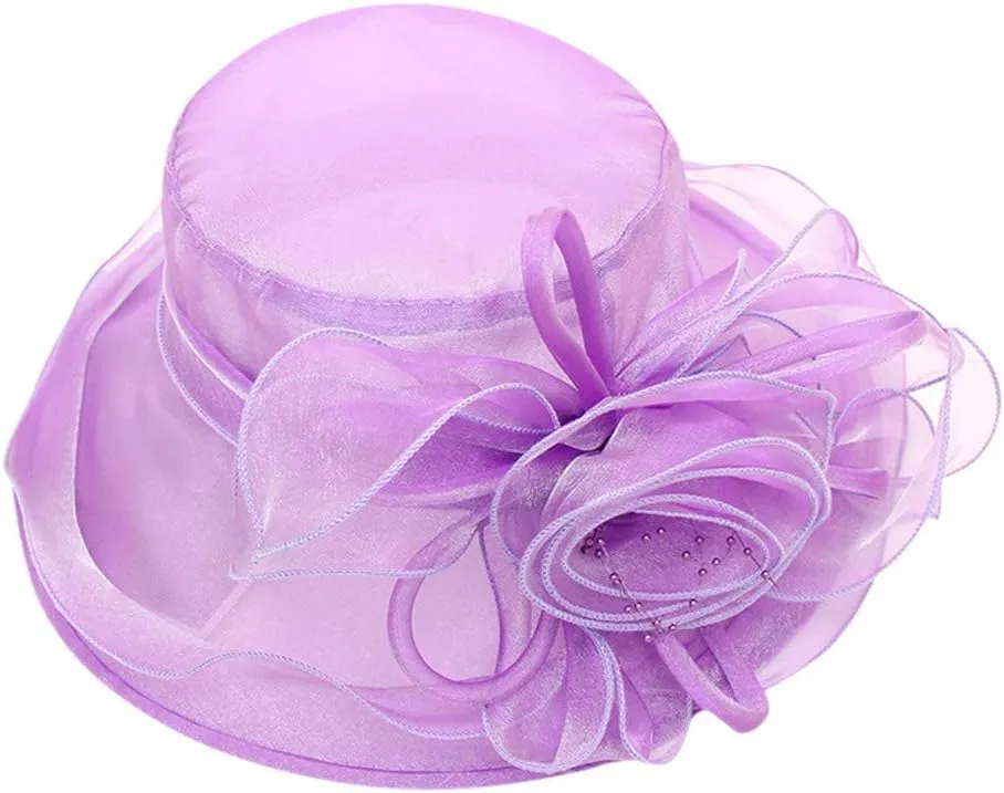 Church Hat for Women Kentuck𝚢-Derby Tea Party Wedding Dress Hats with Rhineston𝚎 2025 Derby Hat Sun Hat