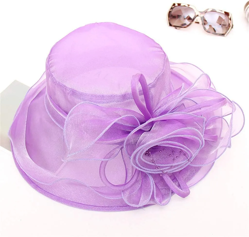 Church Hat for Women Kentuck𝚢-Derby Tea Party Wedding Dress Hats with Rhineston𝚎 2025 Derby Hat Sun Hat