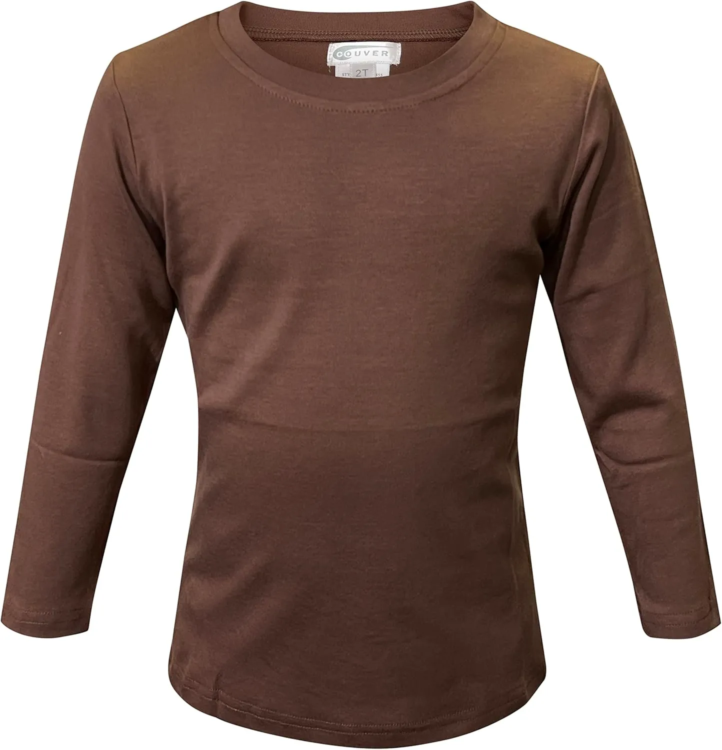 COUVER Infant Toddler Soft Cotton Crew Neck Long Sleeve Tee Shirt