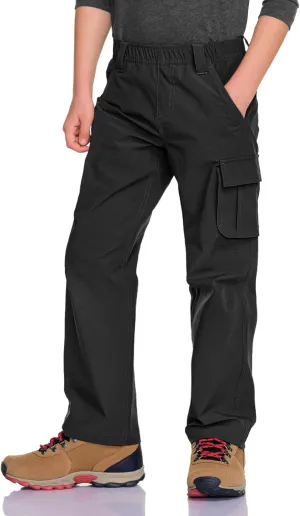 CQR Kids Youth Hiking Cargo Pants, UPF50  Quick Dry Outdoor Camping Pants