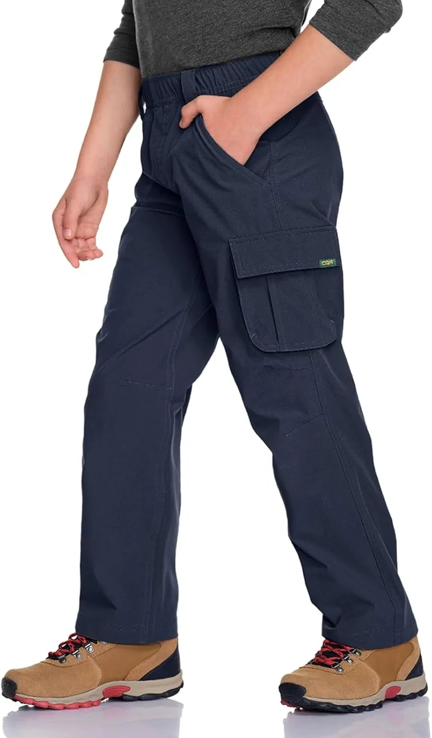 CQR Kids Youth Hiking Cargo Pants, UPF50  Quick Dry Outdoor Camping Pants