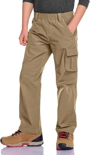 CQR Kids Youth Hiking Cargo Pants, UPF50  Quick Dry Outdoor Camping Pants