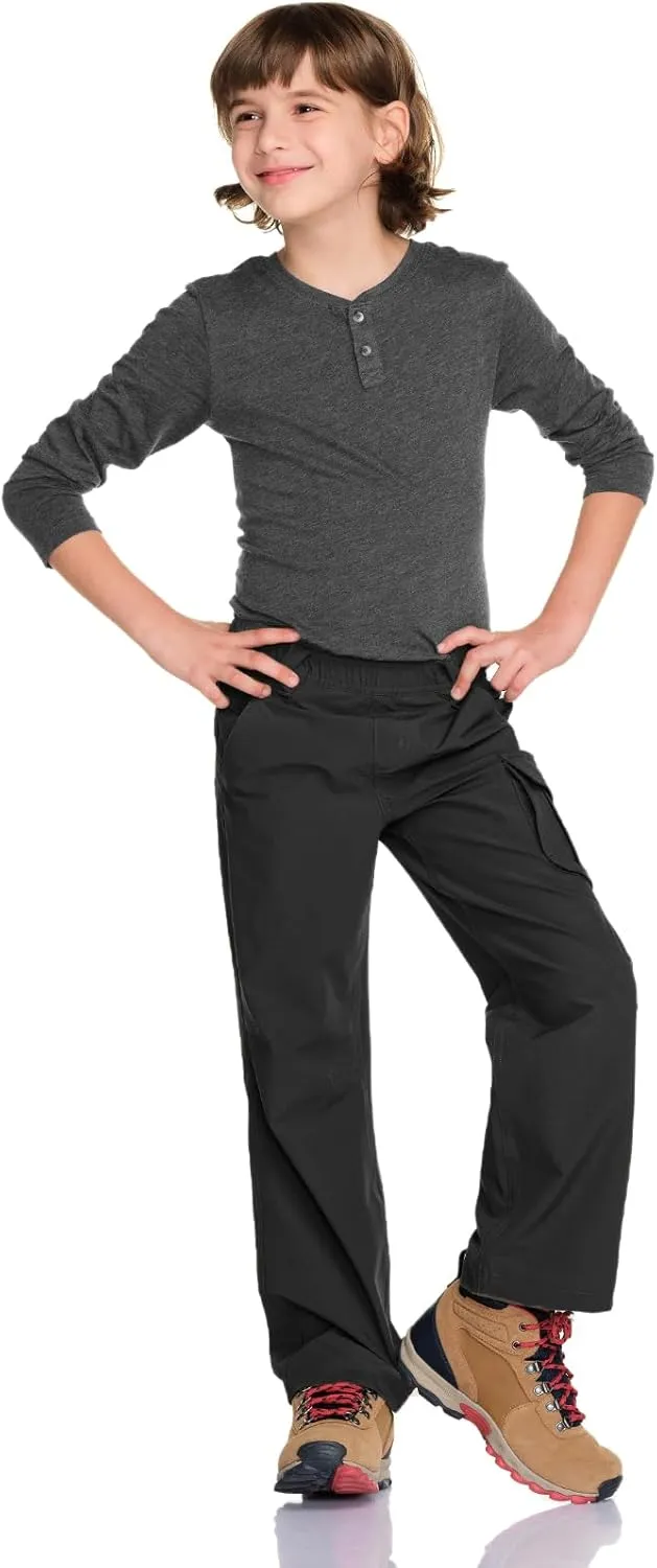 CQR Kids Youth Hiking Cargo Pants, UPF50  Quick Dry Outdoor Camping Pants