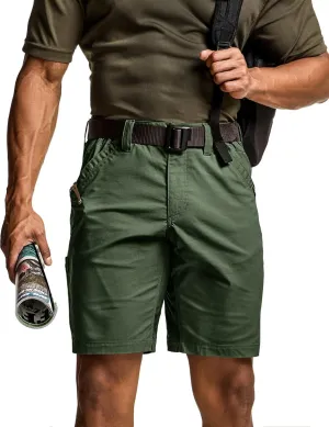 CQR Men's Flex Casual Cargo Shorts, Lightweight Water Resistant Golf Shorts, Stretch Tactical Work Shorts with Multi-Pocket