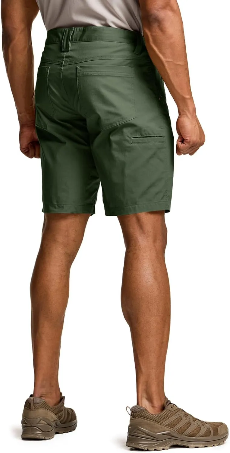 CQR Men's Flex Casual Cargo Shorts, Lightweight Water Resistant Golf Shorts, Stretch Tactical Work Shorts with Multi-Pocket