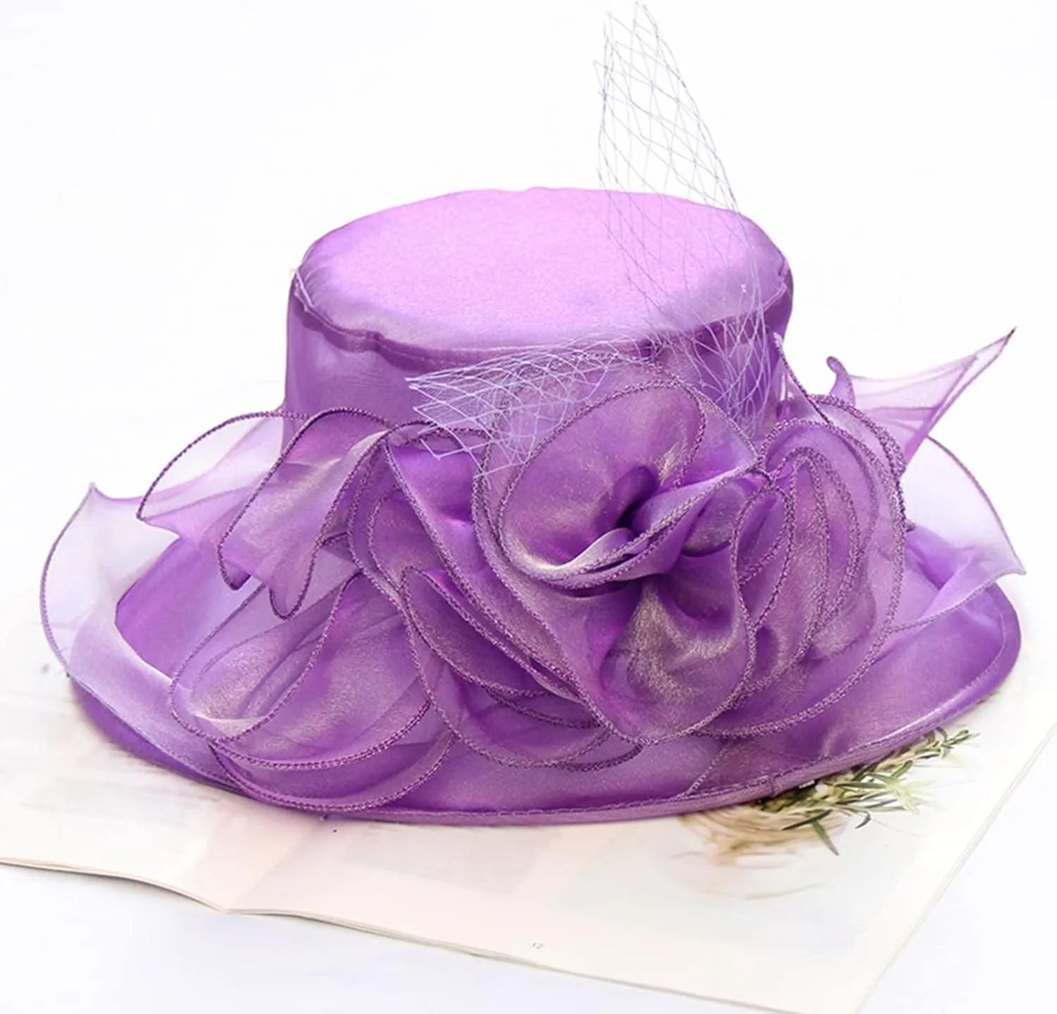 Derby Pillbox Wide Brim Church Hat Tea Party Fascinator Hat for Women for 𝙲ocktail Wedding 2025
