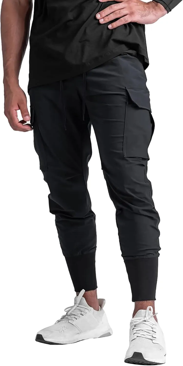 DIOTSR Mens Lightweight Joggers Pants, Cargo Athletic Sweatpants for Men, Slim Workout Pants with Pockets