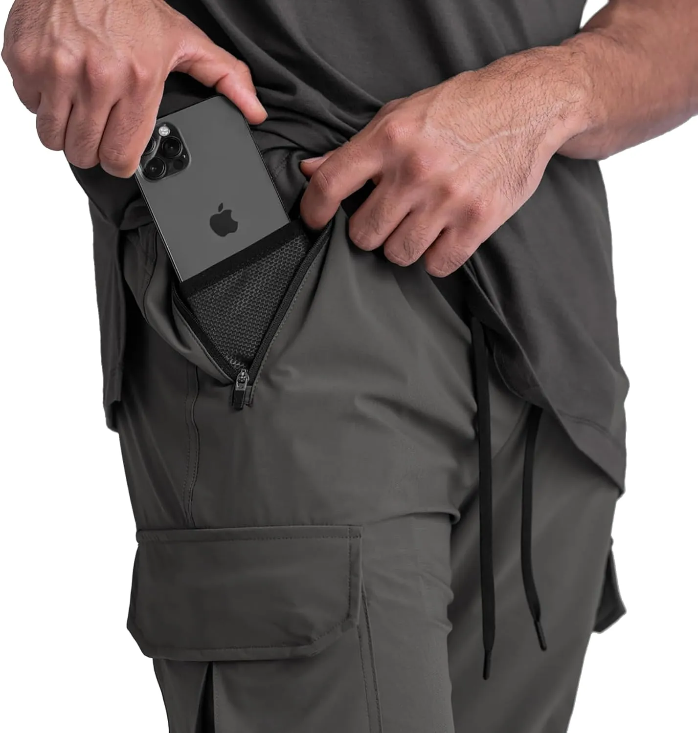 DIOTSR Mens Lightweight Joggers Pants, Cargo Athletic Sweatpants for Men, Slim Workout Pants with Pockets
