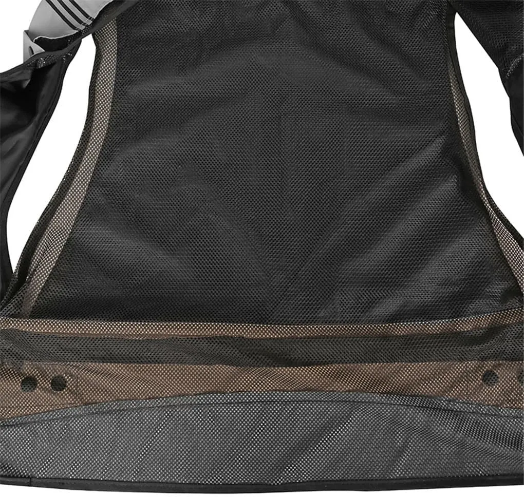 Dninmim Men's Fishing Vest Stripe Detachable Multiple Pockets Jacket Breathable Comfortable Top