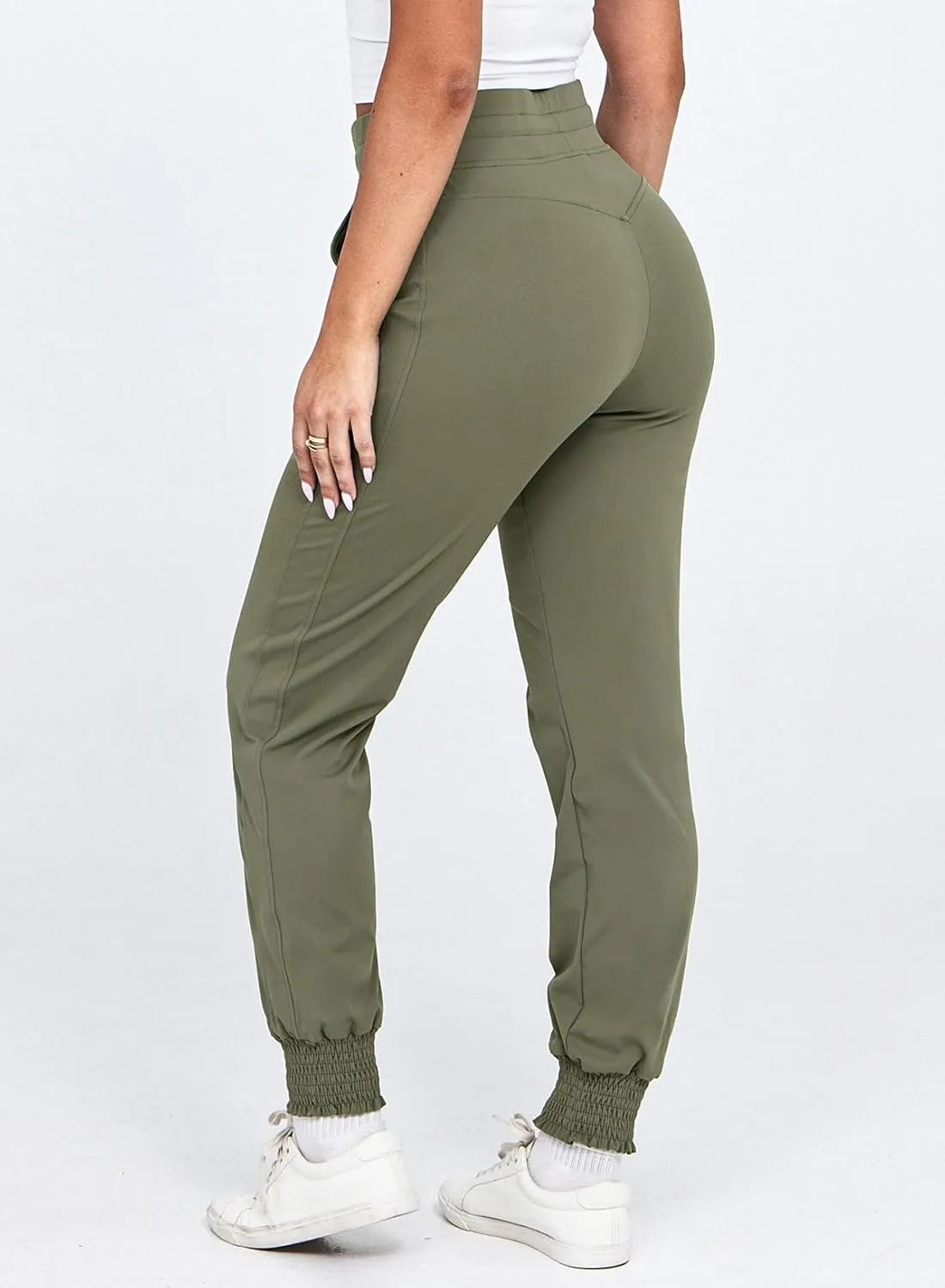 Dokotoo Womens High Waisted Lounge Joggers Elasticity Drawstring Side Pocket Casual Cuffed Casual Yoga Sweatpants