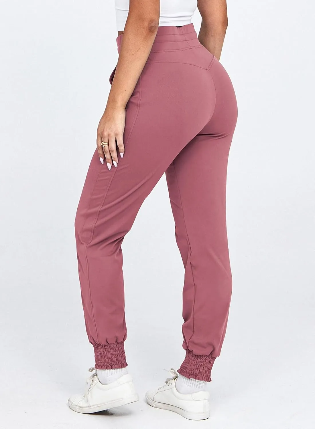 Dokotoo Womens High Waisted Lounge Joggers Elasticity Drawstring Side Pocket Casual Cuffed Casual Yoga Sweatpants