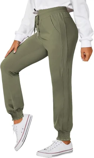 Dokotoo Womens High Waisted Lounge Joggers Elasticity Drawstring Side Pocket Casual Cuffed Casual Yoga Sweatpants