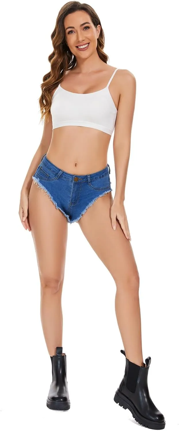 Dxyufazhe Women's Sexy High Waisted Stretch Mini Denim Shorts Hot Pants Jean Shorts Clubwear