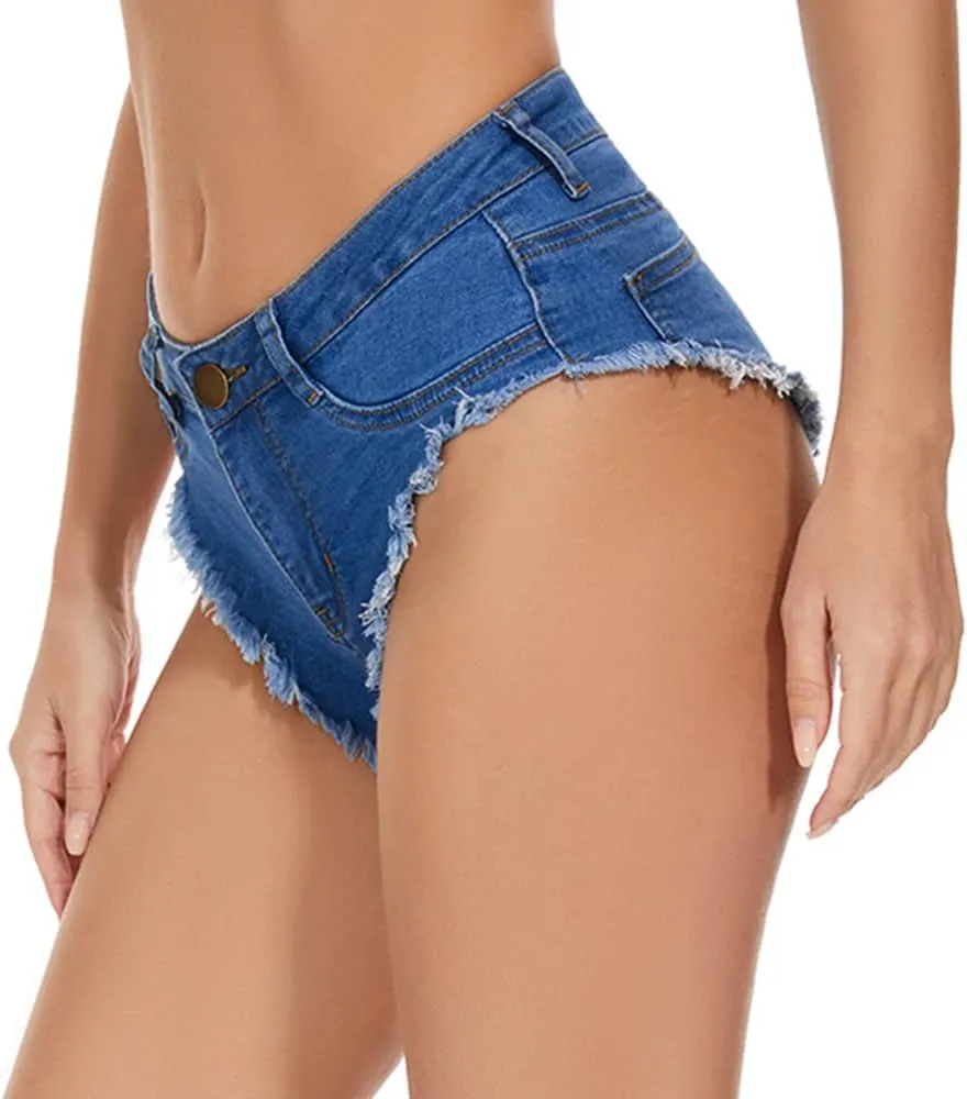 Dxyufazhe Women's Sexy High Waisted Stretch Mini Denim Shorts Hot Pants Jean Shorts Clubwear